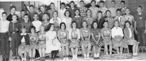 Miss Ohs fifth grade class from Thomas Jefferson School, 1960-1961.