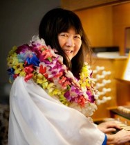 Here I am, bedecked in leis, last December 2012.