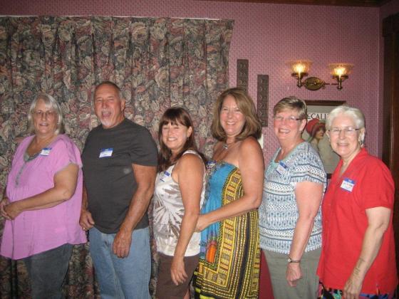 L-R: Jodi Tillotson Huddleston, John Lockwood '60, Mary Ogle '67, Bonnie Sjostrand, Kathy Swedberg Wootton '66 and Jan DeJaegher