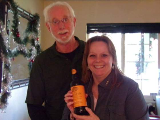 Steve is shown with Theresa Moore.